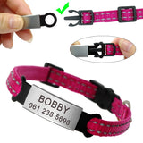 Nylon Cat Collar Personalized Pet Collars With Name ID Tag Reflective Chihuahua Kitten Collars Necklace For Pets Dog Accessories