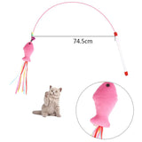 1PC Teaser Feather Toys Kitten Funny Colorful Rod Cat Wand Toys Plastic Pet Cat Toys Interactive Stick Pet Cat Supplies DropShip