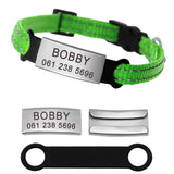 Nylon Personalized Pet Collars With Name ID Tag