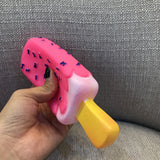 Pet Dog Toy Chew Squeaky Rubber Pink Popsicle Shaped Toys for Cat Puppy Baby Dogs Ice Cream Bite Molar Toy Funny Interactive