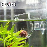 Glass Feeding Cup Fish Feeder Brine Shrimp Eggs Red Worms Food for Aquarium G01579