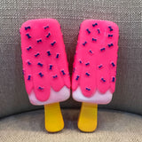 Pet Dog Toy Chew Squeaky Rubber Pink Popsicle Shaped Toys for Cat Puppy Baby Dogs Ice Cream Bite Molar Toy Funny Interactive