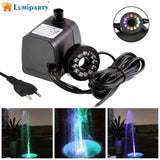 Mini Submersible Water Pump with LED Light for Aquariums KOI Fish Pond Fountain Waterfall underwater light pond Lighting