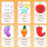 1pc Fruit Vegetable Chicken Drum Bone Squeak Toy For Dog Puppy Plush Red Pepper Eggplant Radish Duck Sounding Pet Toys