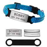 Nylon Personalized Pet Collars With Name ID Tag