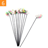 Teaser Feather Toys Kitten Funny Colorful Rod Cat Wand Toys Interactive Stick