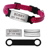 Nylon Personalized Pet Collars With Name ID Tag