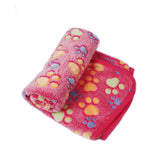 Pet Soft Pet Blanket Winter Dog Cat Bed Mat Foot Print Warm Sleeping Mattress Small Medium Dogs Cats Coral Fleece Pet Supplies