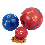 Dog Toy Rubber Ball Chew Dispenser Leakage Food Play Ball Interactive Pet Dental Teething Training Toy Blue Red 7.5cm/2.95''