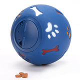 Dog Toy Rubber Ball Chew Dispenser Leakage Food Play Ball Interactive Pet Dental Teething Training Toy Blue Red 7.5cm/2.95''
