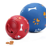 Dog Toy Rubber Ball Chew Dispenser Leakage Food Play Ball Interactive Pet Dental Teething Training Toy Blue Red 7.5cm/2.95''