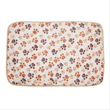 Warm Pet Mat Small Large Paw Print Cat Dog Puppy Fleece Soft Blanket Bed Cushion