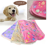Warm Pet Mat Small Large Paw Print Cat Dog Puppy Fleece Soft Blanket Cushion