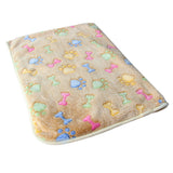 Warm Pet Mat Small Large Paw Print Cat Dog Puppy Fleece Soft Blanket Cushion