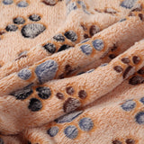 Coral Cashmere Pet Paw Print Bone Dog Cat Hamster Puppy Soft Blanket Bed Cushion