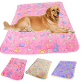 Warm Pet Mat Small Large Paw Print Cat Dog Puppy Fleece Soft Blanket Cushion