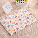 Pet Paw Print Bone Cat Dog Puppy Hamster Soft Blanket Bed Cushion Coral Cashmere