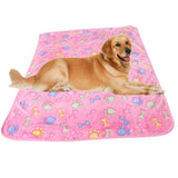 Warm Pet Mat Small Large Paw Print Cat Dog Puppy Fleece Soft Blanket Cushion