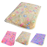 Warm Pet Mat Small Large Paw Print Cat Dog Puppy Fleece Soft Blanket Cushion