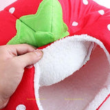 Soft Warm Lovely Kennel Strawberry Pet Dog Cat Bed House Doggy Cushion Basket