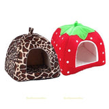 Soft Warm Lovely Kennel Strawberry Pet Dog Cat Bed House Doggy Cushion Basket