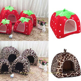 Soft Warm Lovely Kennel Strawberry Pet Dog Cat Bed House Doggy Cushion Basket