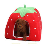 Soft Warm Lovely Kennel Strawberry Pet Dog Cat Bed House Doggy Cushion Basket